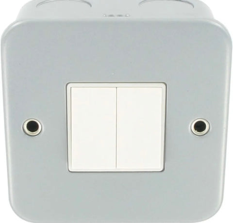 Metal Clad 2 Gang 2 Way Light Switch