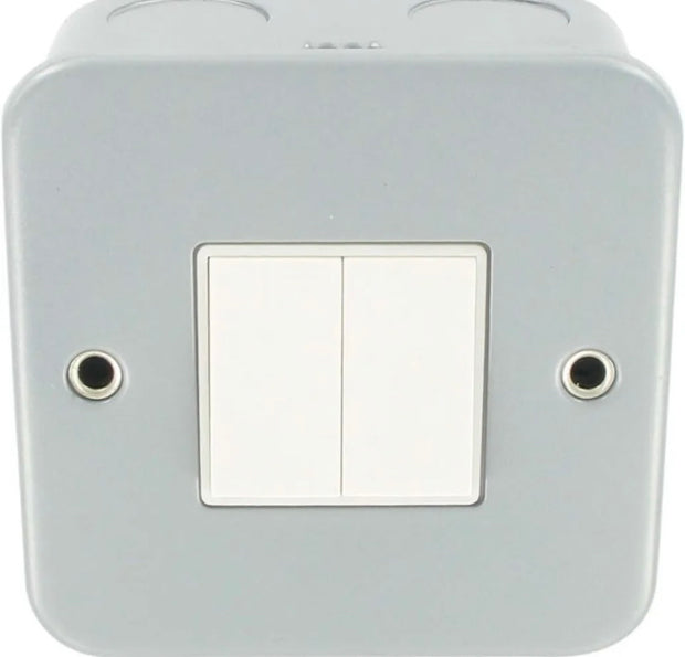 Metal Clad 2 Gang 2 Way Light Switch