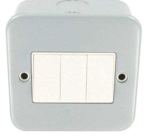 3 Gang Switch 2 Way Metal Clad Light Switch