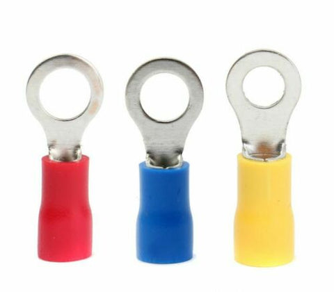 Ring Electrical Crimp Terminals - Red Blue Yellow